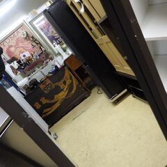 スリムタイプ　スタンドミラー　ブラウン　配達設置対応の画像