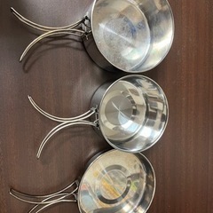 ステンレス　アウトドア用クッカー3点セットの画像