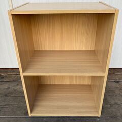 二段カラーボックス（ナチュラル）の画像