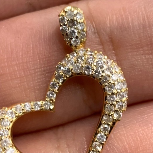 K18 18金　ハートペンダント　ダイヤペンダント　2.5g ダイヤ　0.74ct