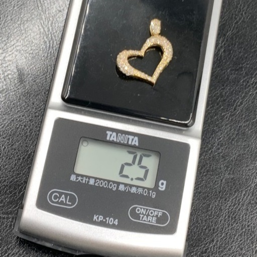 K18 18金　ハートペンダント　ダイヤペンダント　2.5g ダイヤ　0.74ct