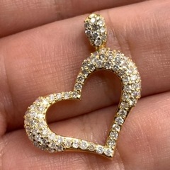 K18 18金 ハートペンダント ダイヤペンダント 2.5g ダイヤ 0.74ct