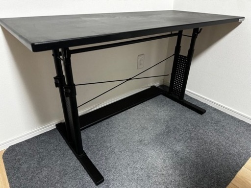 Bauhutte( バウヒュッテ ) ゲーミングデスク 昇降式 PCデスク (幅 120 × 奥行 55 高さ 59~80 cm ) ブラック BHD-1200M 家具 オフィス用家具 机