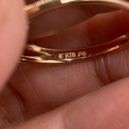 売り切れました。K18PG 18金　ピンクゴールド　フラワー　ダイヤモンドリング　4.4g 約15号