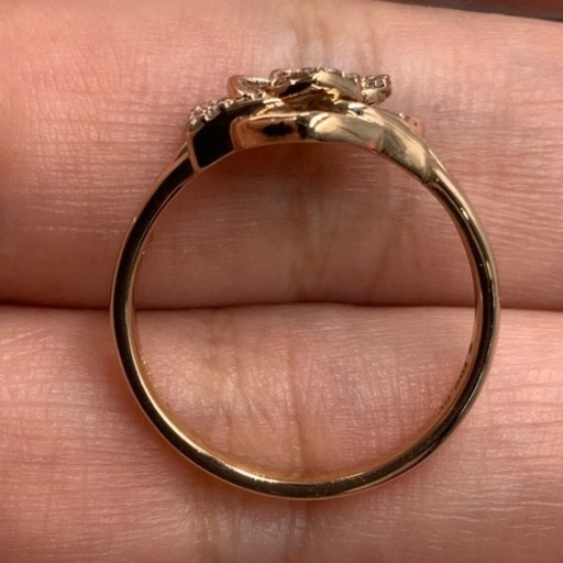 売り切れました。K18PG 18金　ピンクゴールド　フラワー　ダイヤモンドリング　4.4g 約15号