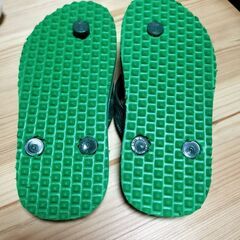 新品未使用　キッズ島ぞうり 緑 サイズ6（約17cm）の画像