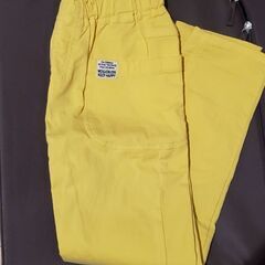 300円　新品MOUJONJONイエロー長ズボン(130cm)の画像