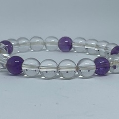 【天然石】アメシスト 水晶 ブレスレット④4の画像