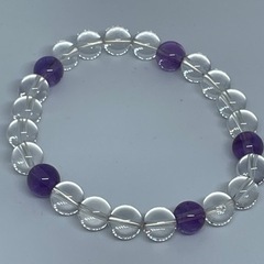 【天然石】アメシスト 水晶 ブレスレット④4の画像