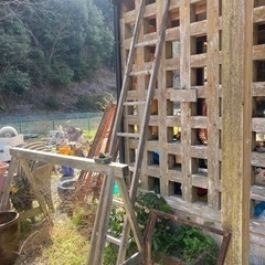木製はしご　アンティーク　梯子　ジャンクガーデン　古民具　骨董　...