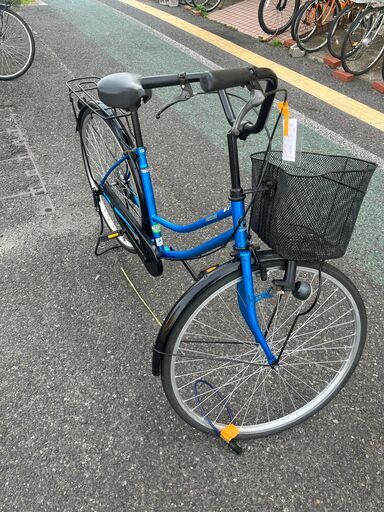 リサイクルショップどりーむ天保山店No1090自転車ママチャリ青色27