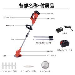 バッテリー式草刈機　コードレス　替刃付きセットの画像