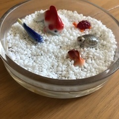 ミニ水族館　ガラス細工　金魚　コレクション　オブジェ　箱庭　の画像