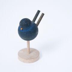 【北欧インテリアショップ購入】木製の青い鳥とチューリップのウッドオーナメント2個セットの画像