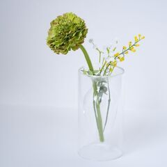 【ガラスの花瓶＆最高級アートフラワーセット】フラワーベース/イン...