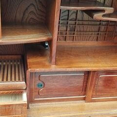 ケヤキ 箪笥 茶箪笥 欅 室町 昭和アンティーク家具 茶棚の画像