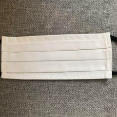 白・小　ハンドメイドマスク　2枚セット　不織布マスクにそっくりな布マスクの画像