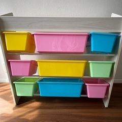 おもちゃ収納棚　ラック　家具　４段　パステルカラーの画像