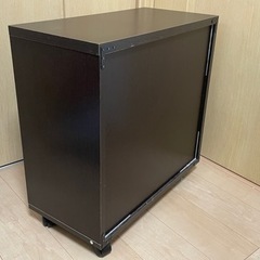 サイドデスク　幅59×高60×奥行29 ダークブラウンの画像