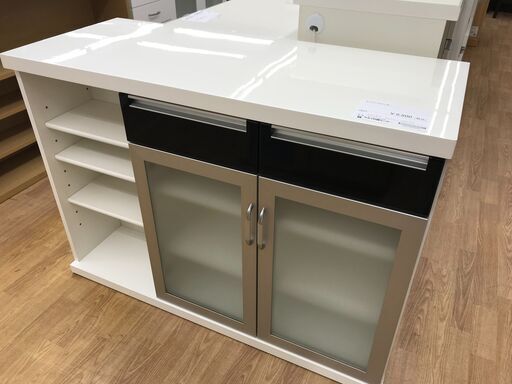 ★ジモティ割あり★  キッチンカウンター ホワイト H87×W121×D52 クリーニング済み KJ4775