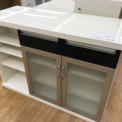 ★ジモティ割あり★  キッチンカウンター ホワイト H87×W121×D52 クリーニング済み KJ4775