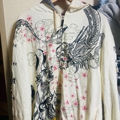 雅結刺繍和柄パーカー