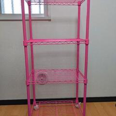 ※可愛いピンクのメタルラック※ 家具 収納家具 スチールラック