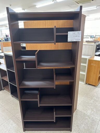 ★ジモティ割あり★ 吉川木工 飾り棚 ダークブラウン H180×D29×W80 クリーニング済み TJ5058