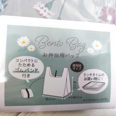 新品 エコバッグ 2個セット お弁当用バッグ  フラワー柄 ミントグリーンの画像