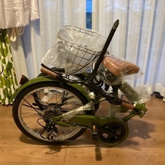 折りたたみ自転車 20インチ シマノ6段変速ギア 折畳み 自転車 折り畳み自転車 ミニベロ フロントライト カギ カゴ付きの画像