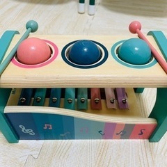 ボール叩き＆鉄琴 木製玩具 楽器玩具 ベビー 知育玩具の画像