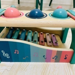 ボール叩き＆鉄琴 木製玩具 楽器玩具 ベビー 知育玩具の画像