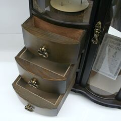 長期保管品 三協 ミュージックシアター オルゴール いとしのエリー ジュエリーケース ダークブラウン系 人形3体 引出3段 元箱付き 札幌市 清田区 平岡の画像