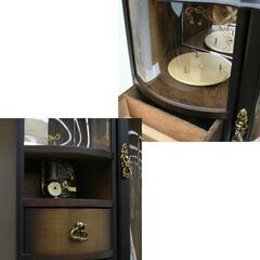 長期保管品 三協 ミュージックシアター オルゴール いとしのエリー ジュエリーケース ダークブラウン系 人形3体 引出3段 元箱付き 札幌市 清田区 平岡の画像