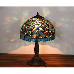 骨5/26】≪ZU912ジ≫ 点灯OK ステンドグラス 卓上ランプ 樹脂シェード