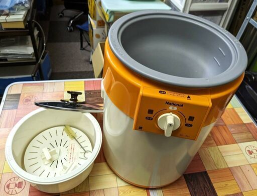 4月10日まで　National 電気もちつき機 オレンジ SD-1801 スミフロン加工うす レトロ【USED品】