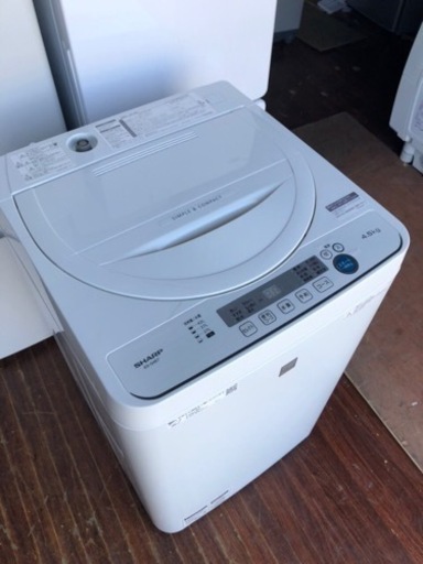 北九州市内配送無料　保証付き　2019年　シャープ】全自動洗濯機 4.5kg ES-G4E7-KW 2020年 キーワードホワイト