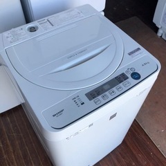 北九州市内配送無料　保証付き　2019年　シャープ】全自動洗濯機 4.5kg ES-G4E7-KW 2020年 キーワードホワイト