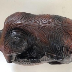 【10/26まで限定販売】木彫熊　木彫の熊　オブジェ　置物　インテリア　　の画像