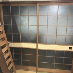 【最終価格】建具その7 型板ガラス「古都」「梨地？」引き戸 昭和...