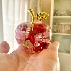 西船橋最寄り教室⭐️ガラスのリンゴハーバリウム作り🍎の画像