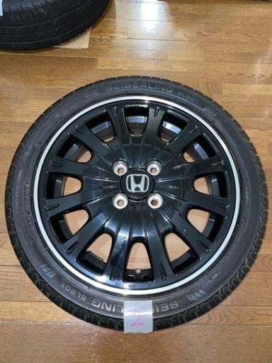 美品 ホンダN-BOX カスタム SSブラックスタイルパッケージ限定 純正アルミホイール 中古 タイヤ165-50-15 純正ロックナ
