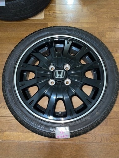 美品 ホンダN-BOX カスタム SSブラックスタイルパッケージ限定 純正アルミホイール 中古 タイヤ165-50-15 純正ロックナ
