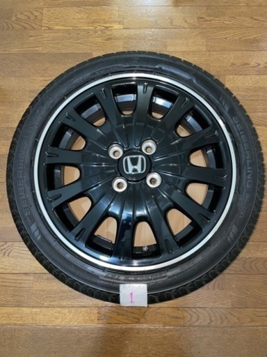 美品 ホンダN-BOX カスタム SSブラックスタイルパッケージ限定 純正アルミホイール 中古 タイヤ165-50-15 純正ロックナットセット