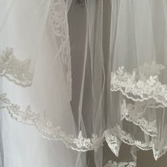 【お話中】結婚式　ブライダル　ベール　花刺繍　の画像
