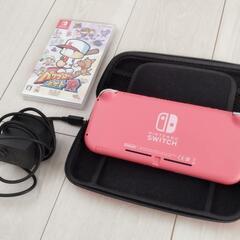 Nintendo Switch Light コーラル 収納ケース，充電器，ソフト1本付の画像