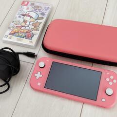 Nintendo Switch Light コーラル 収納ケース，充電器，ソフト1本付の画像