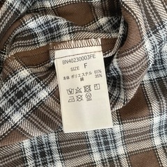 Right on ロングシャツ　チェック　ブラウンの画像