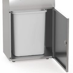 屋内用ゴミ箱 業務用ダストボックス 36L 幅50cm ビン・カン用タイプ リサイクルトラッシュ ステンレスヘアライン仕上げ （ ゴミ箱 ダストボックス ）の画像