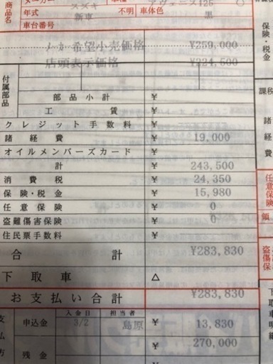 ［お話し中］スズキ　アベニス125   低走行